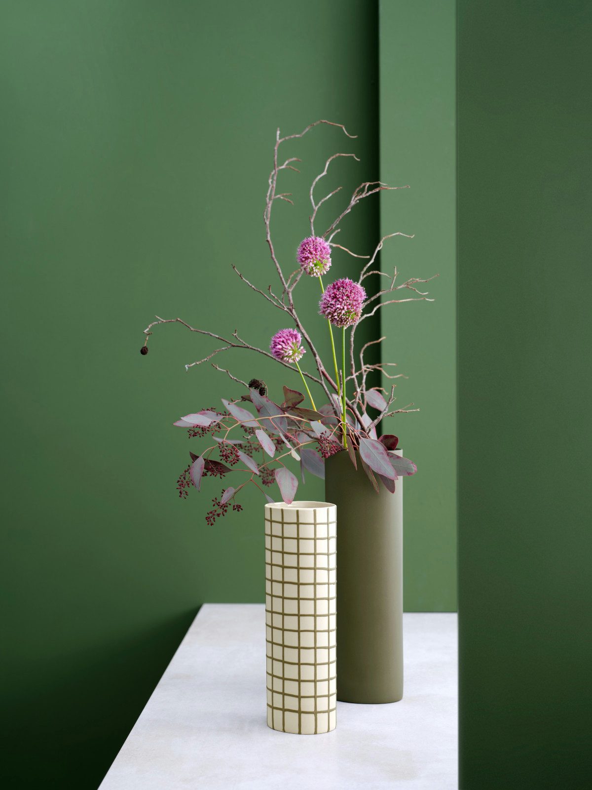 ASA SELECTION Dekovase lines and square Vase olive 25cm (Vasen)