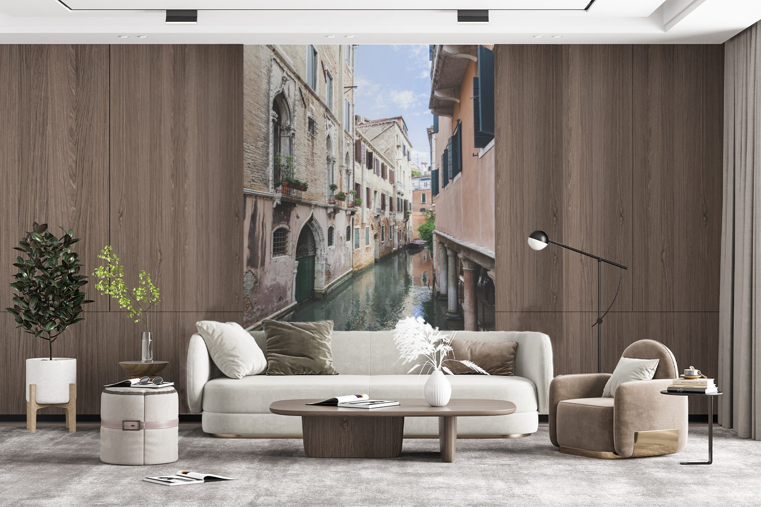 - Wohnzimmer, Montagefertig Kanal, Matt, - MuchoWow Venedig bedruckt, (3 Wandtapete St), Vinyl für Tapete Fototapete Italien