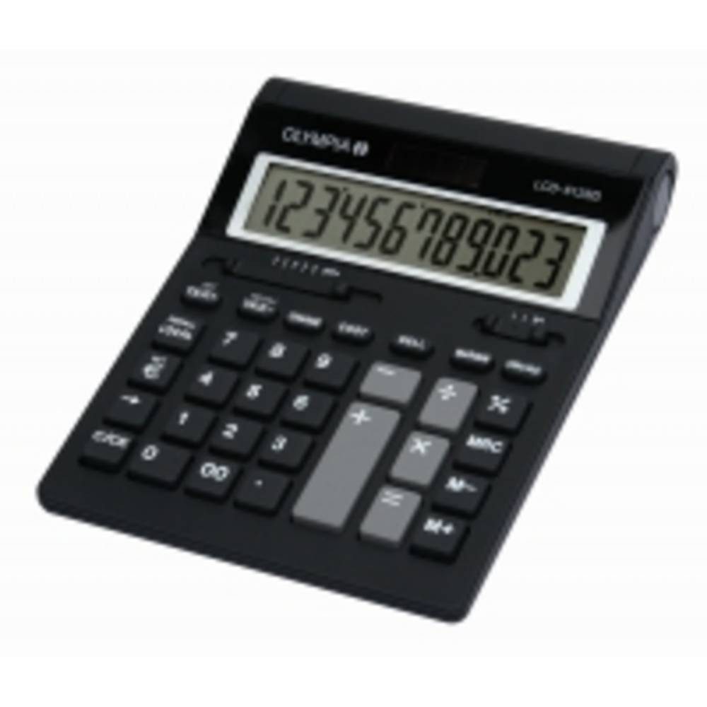 Olympia Taschenrechner Tischrechner 941911006, Angewinkeltes Display, Währungsumrechnung
