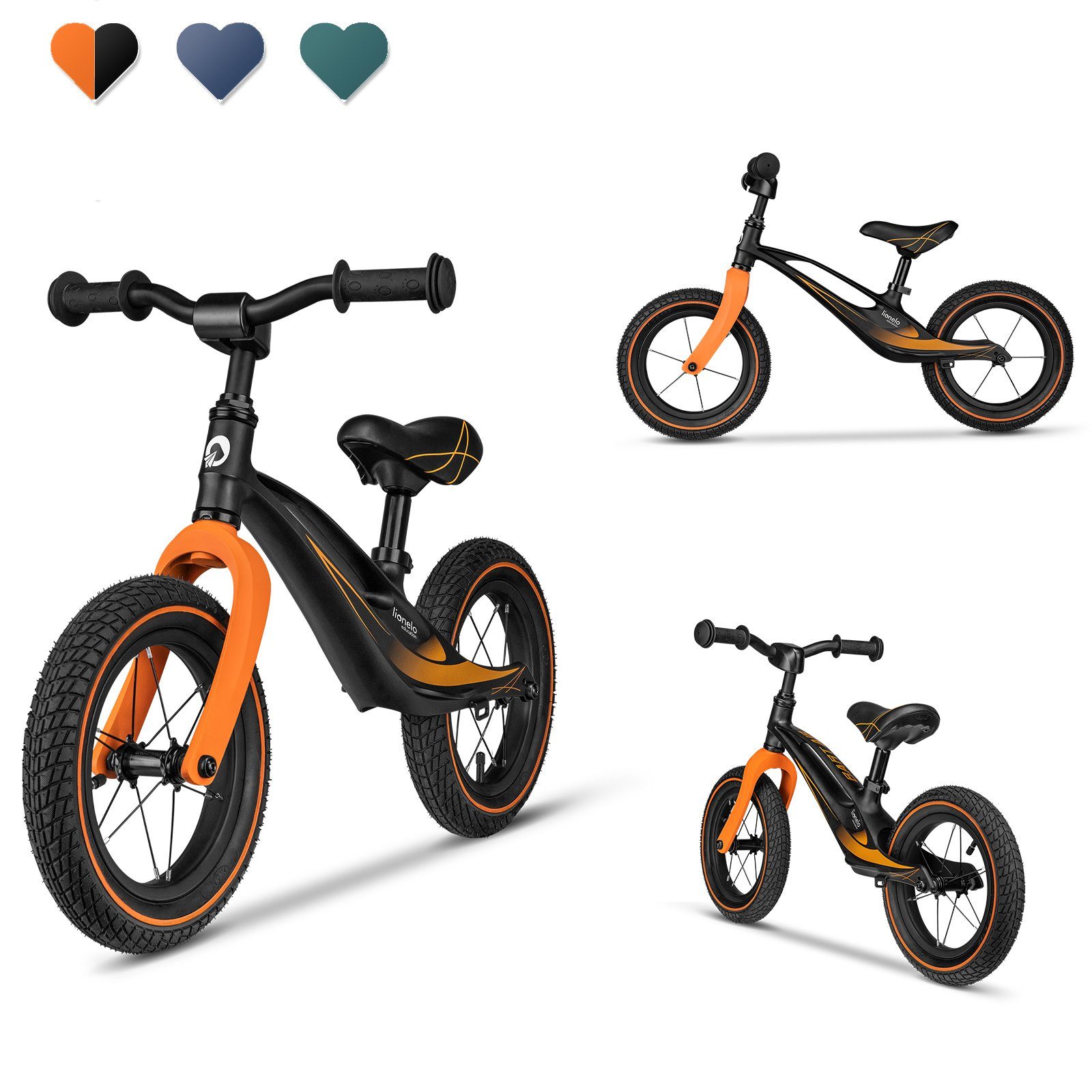 lionelo Fahrrad-Laufrad Bart Air (Set, Geländerad, Schlüssel, Lenkerabdeckung, Benutzerhandbuch), bis zu 30 kg Magnesiumrahmen 12 Zoll Räder