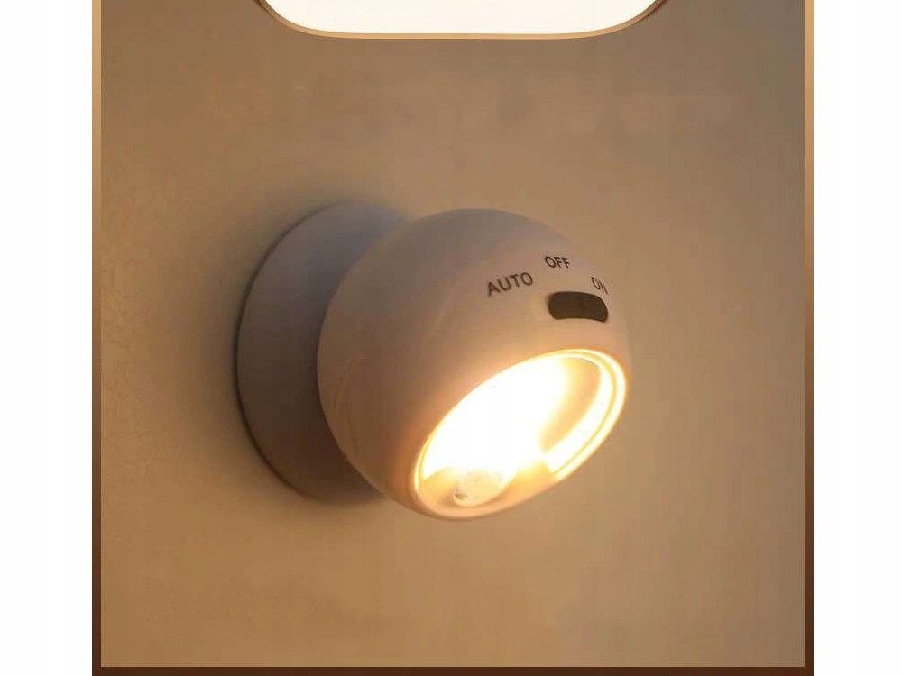 VERK GROUP Bewegungsmelder LED Leuchte 360° Bewegungsmelder Magnetisch Batterie Schranklicht, 360° drehbarer Leuchtenkopf, Bewegungsmelder