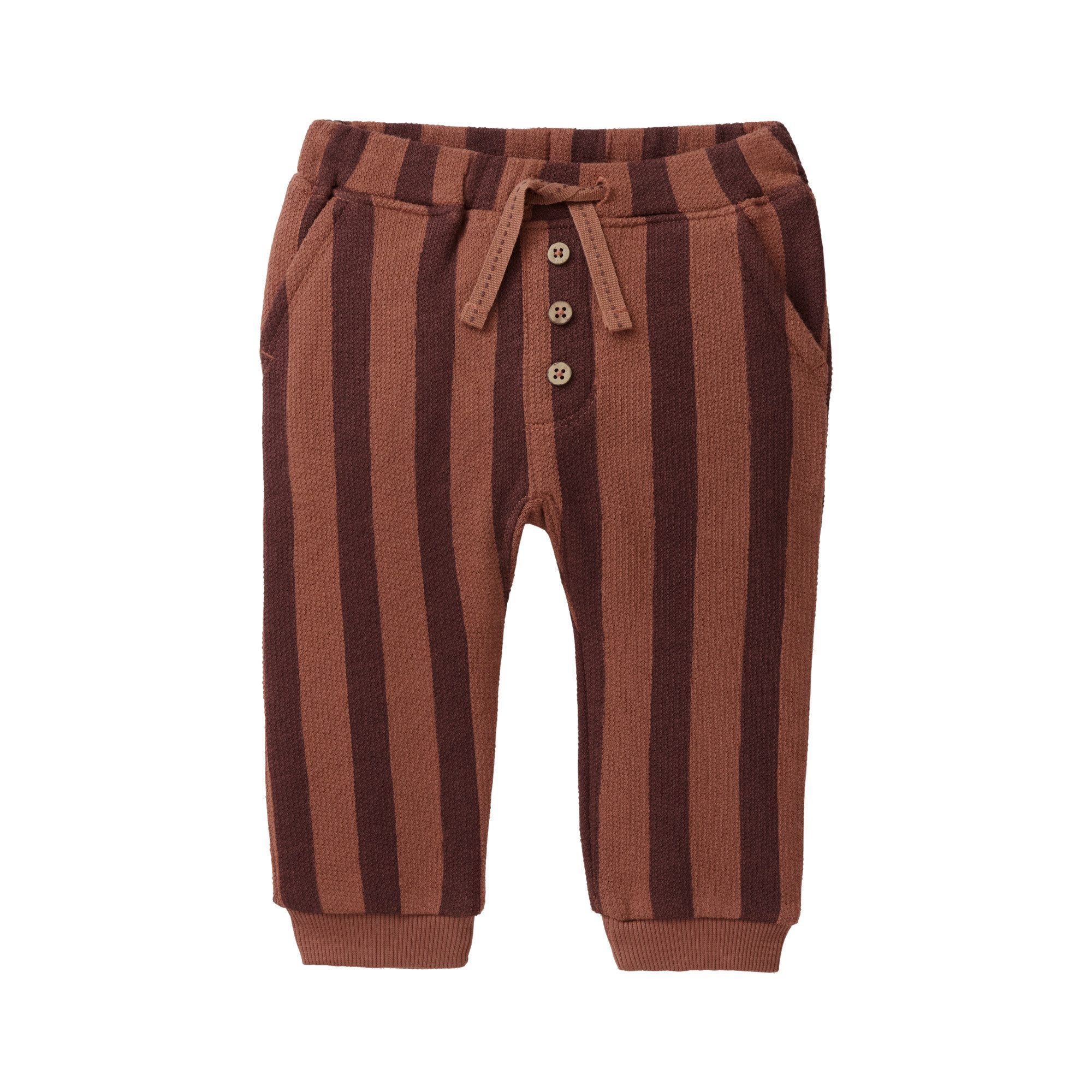 People Wear Organic Sweathose braun gestreift GOTS zertifiziert