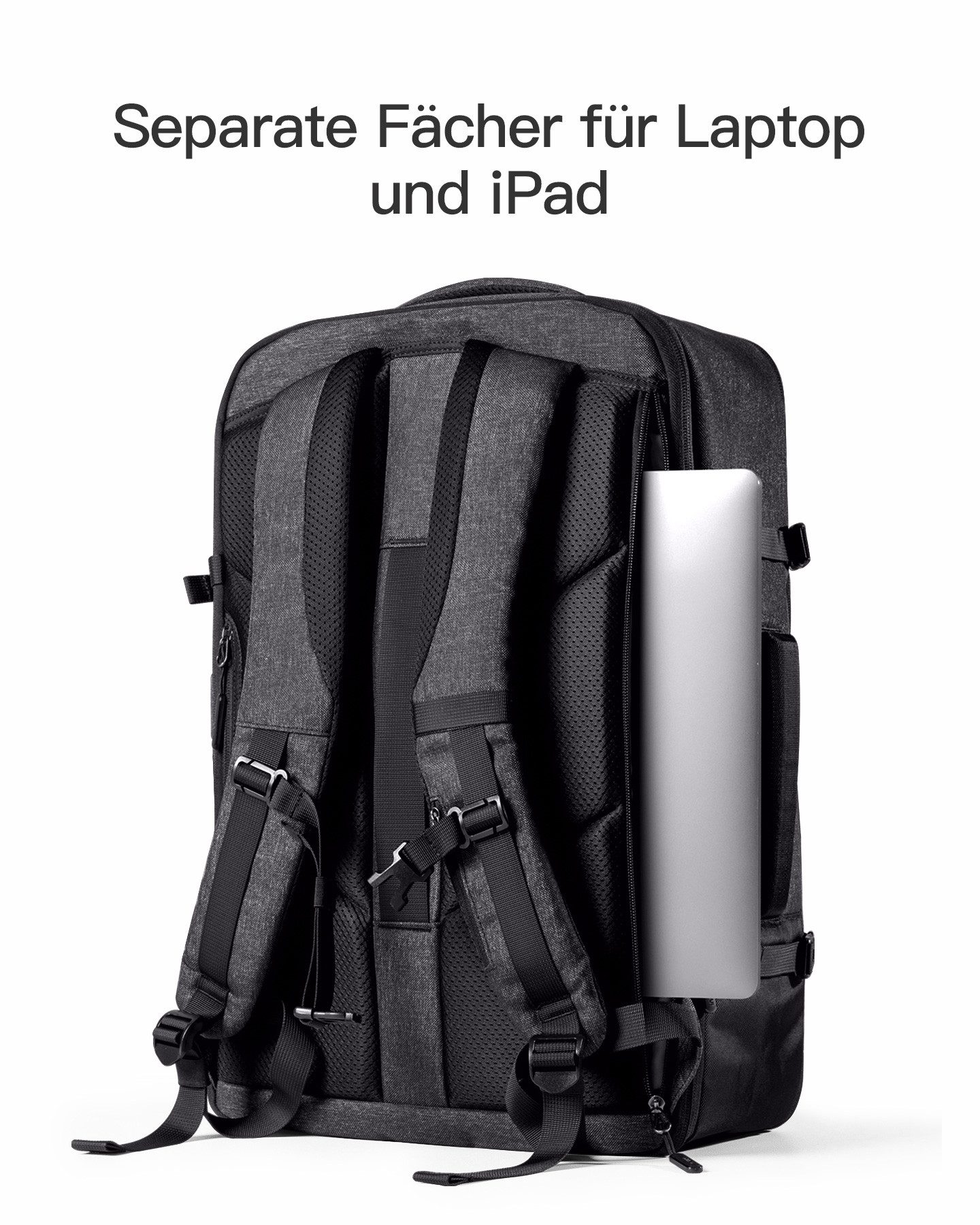 Inateck Reiserucksack 38-46L erweiterbarer Handgepäck Rucksack, wasserdicht – Bild 5 von 5