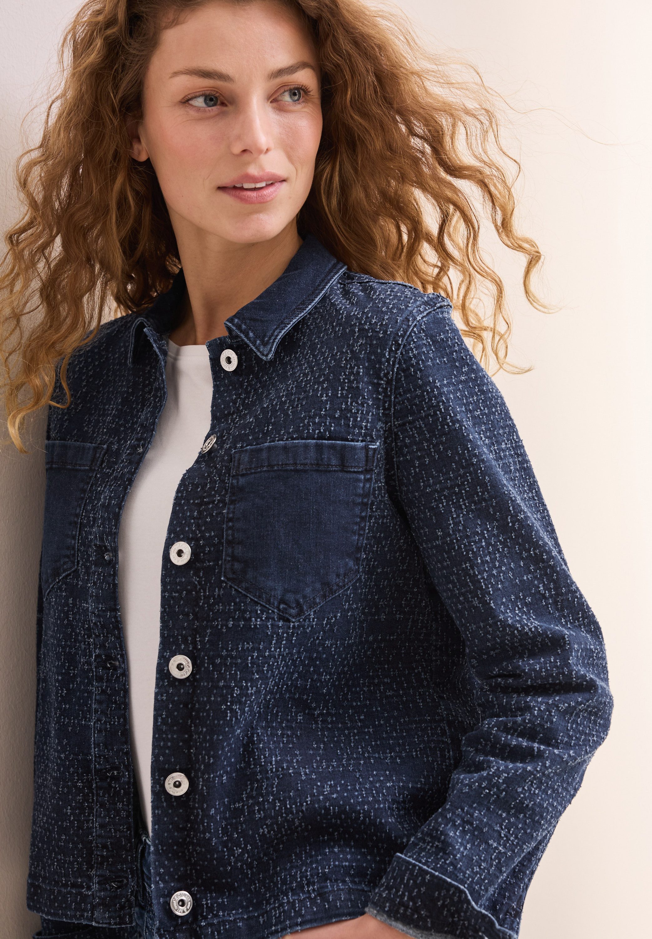 CECIL Jeansjacke im Bouclé-Look günstig online kaufen