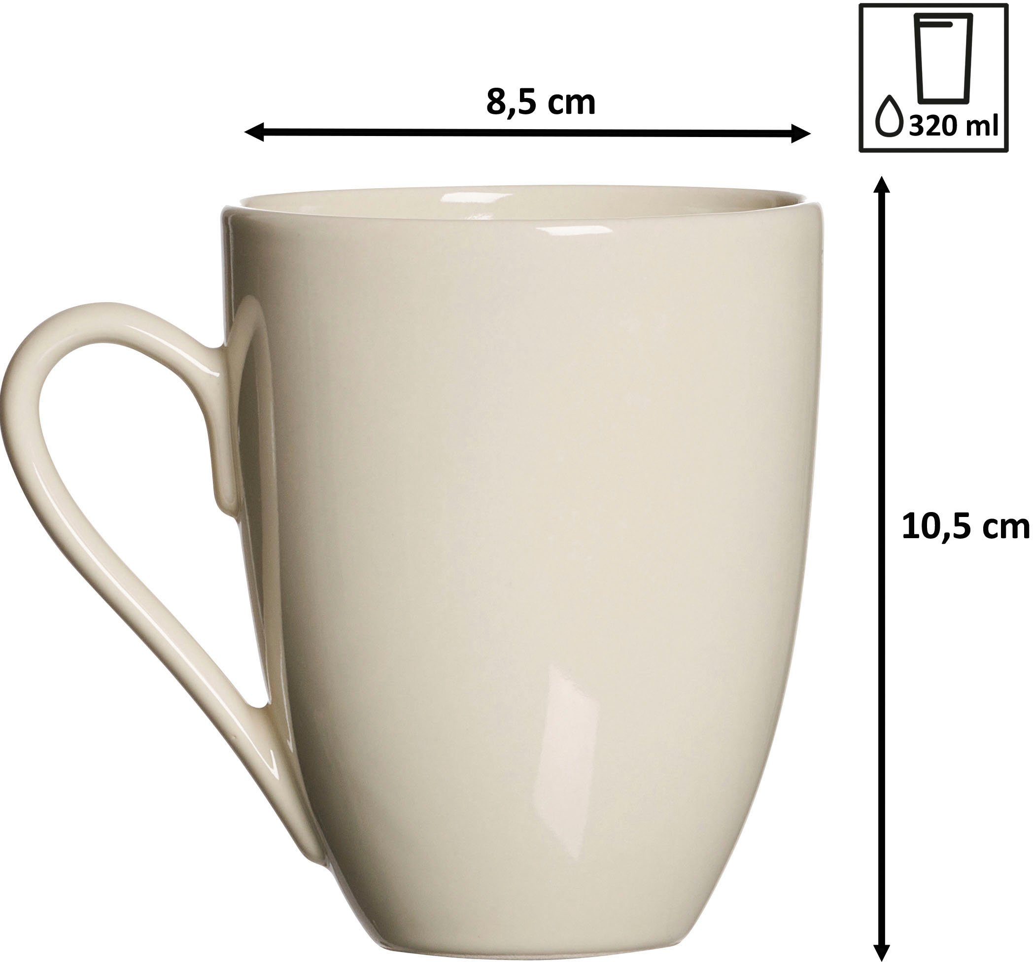 Ritzenhoff & Breker Kaffeeservice Cecina (12-tlg), 4 Personen, Steinzeug, Geschirr-Set, seidig schimmernde Farbglasur