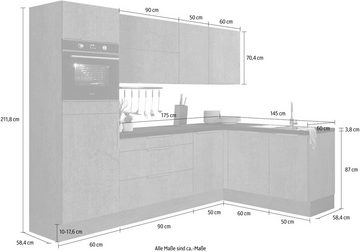 OPTIFIT Winkelküche Tara, mit Vollauszug und Soft-Close-Funktion, Stellbreite 265 x 175 cm