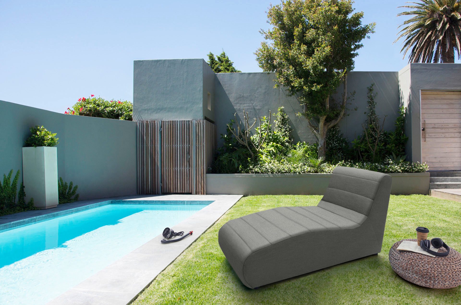 DOMO collection Relaxliege Soleil, pflegeleichter und wetterfester Bezug, Outdoor, besonderes Design und Formgebung, individuell erweiterbar