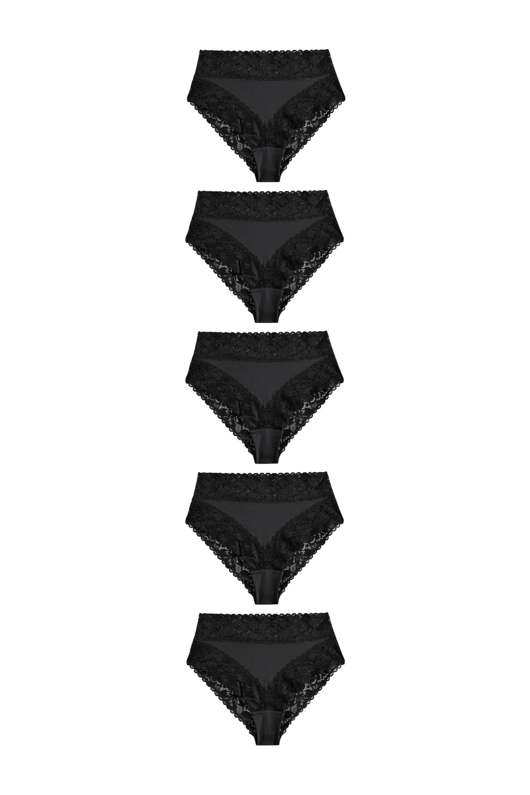 Next String Hochbund-Spitzenslips im 5er-Pack, hohes Bein (5-St)