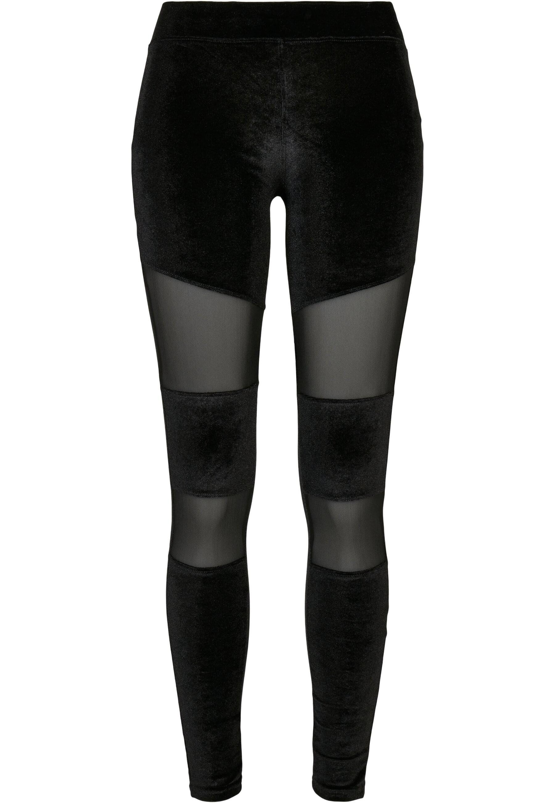 URBAN CLASSICS Leggings Urban Classics Damen Ladies Velvet Tech Mesh Leggin günstig online kaufen