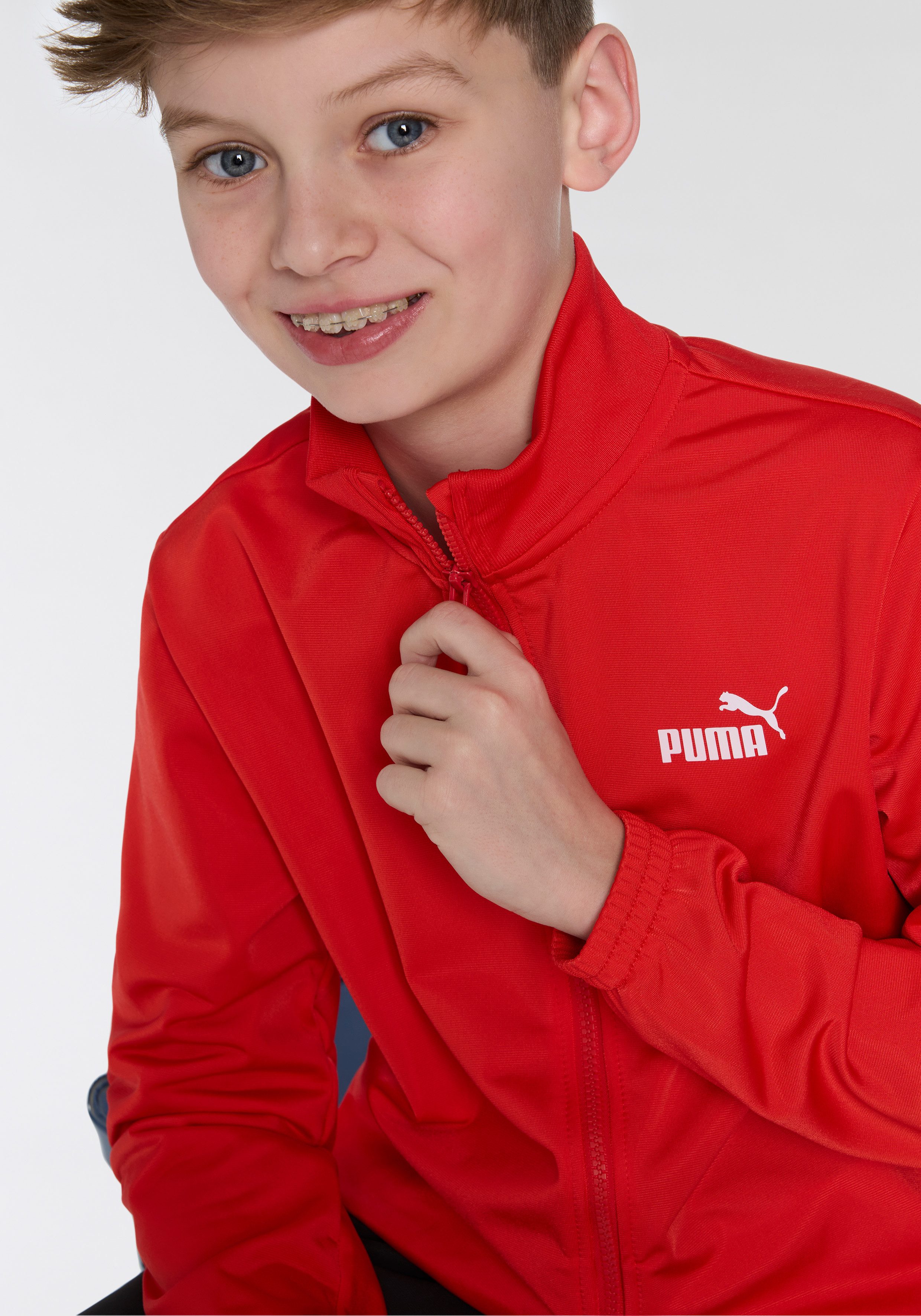 PUMA Trainingsanzug POLY SUIT B (2-tlg), zweiteiliges Set mit Jacke und Hose, für Jugendliche, Regular Fit