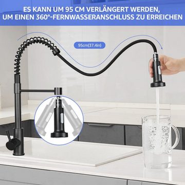MULISOFT Spültischarmatur Mischbatterie Küche Wasserhahn Matt Schwarz