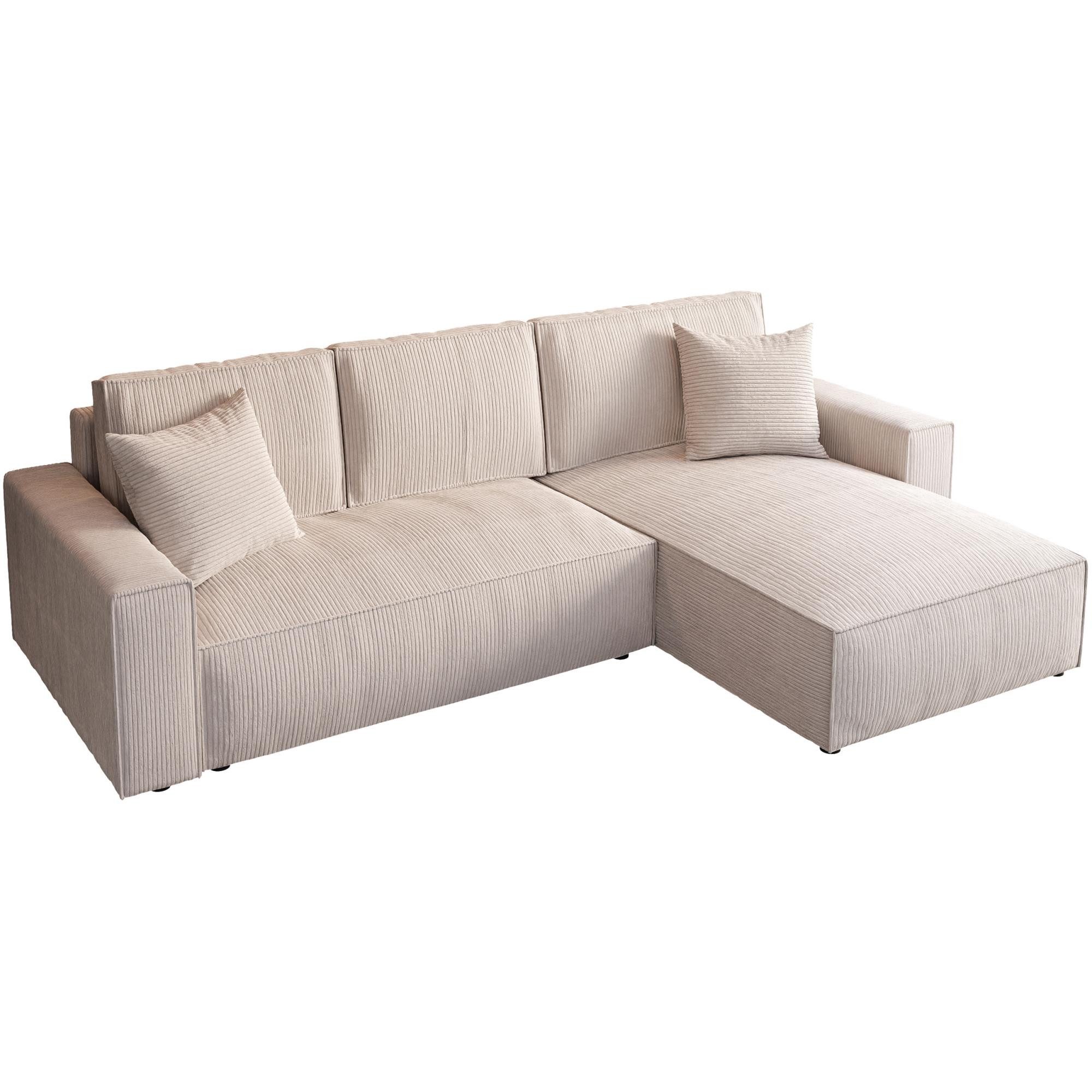 Beautysofa Ecksofa mit Schlaffunktion und Bettkasten PARYS L, Polstersofa a günstig online kaufen