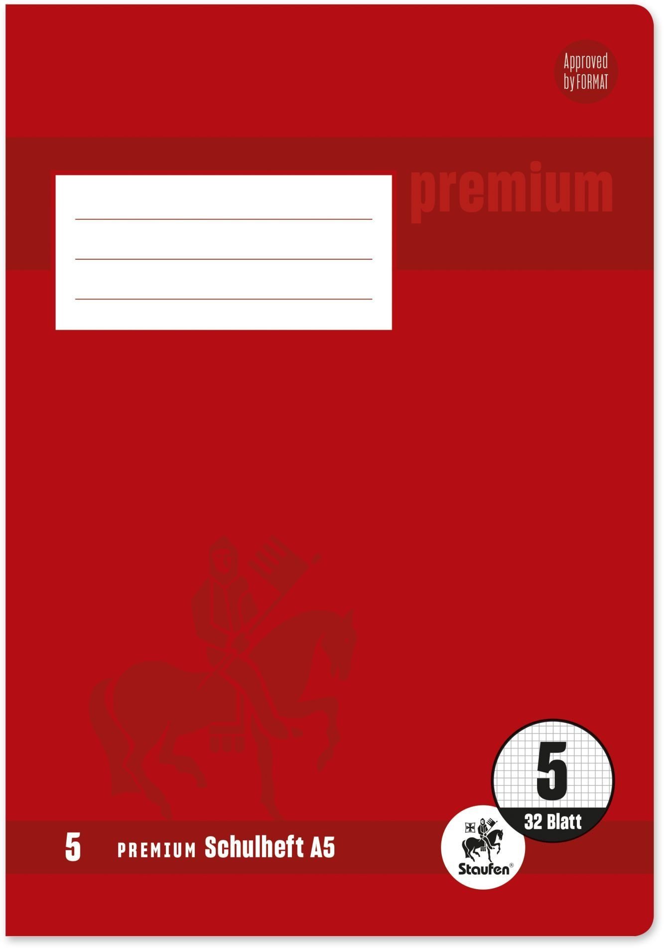 Staufen Schulheft Schulheft Premium A5 32 Blatt kariert