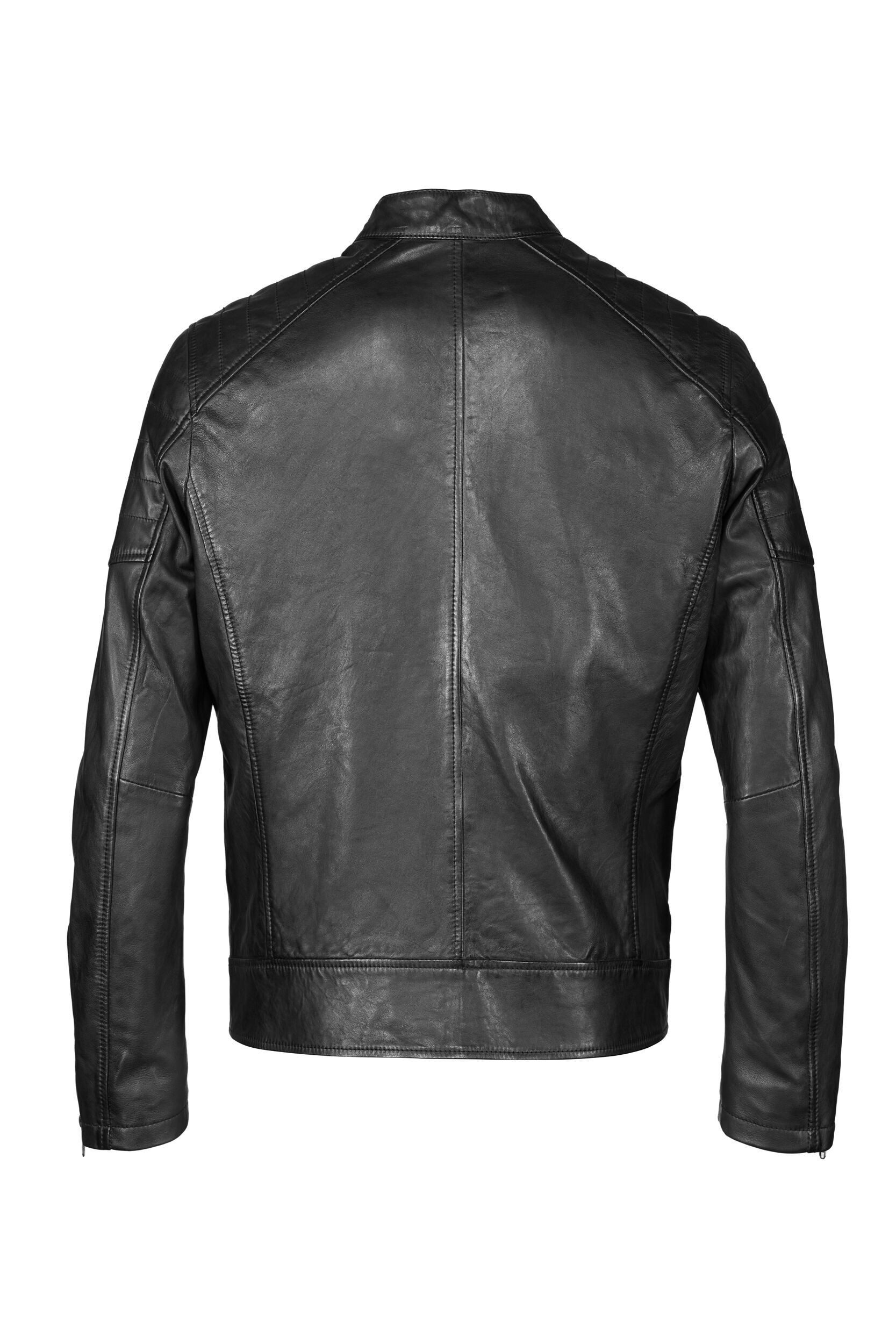 bugatti Lederjacke BULUIGI (1-St) mit dekorativen Ziernähten und Reißversch günstig online kaufen