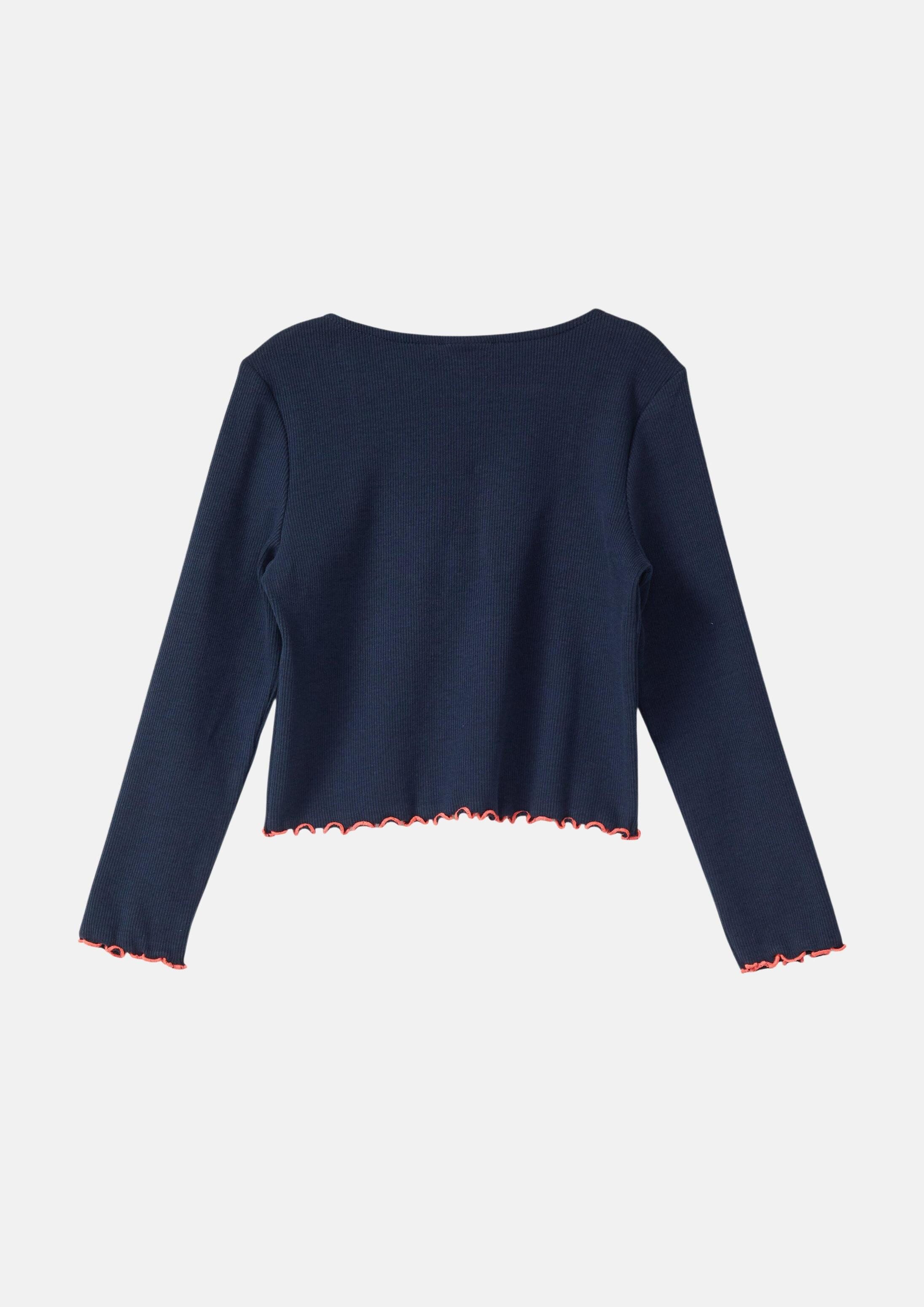 s.Oliver Cardigan Indoor-Jacke Weiche Rippjacke mit Bindeband und Konstrastdetails