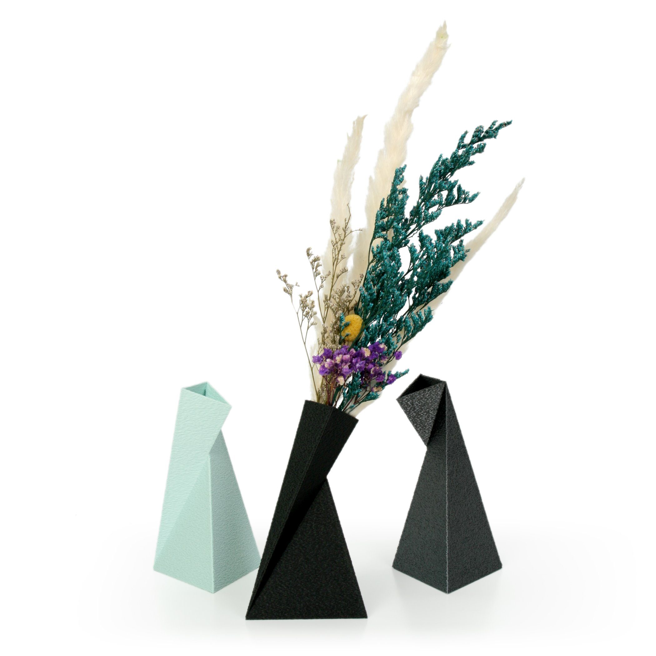 Kreative Feder Dekovase Designer bruchsicher Blumenvase – Bio-Kunststoff, aus aus & Dekorative Vase nachwachsenden Rohstoffen; wasserdicht Water Green
