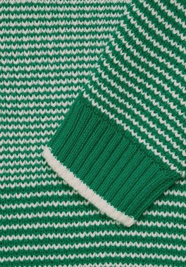 Cecil Rundhalspullover Cecil Gestreifter Strickpullover in Easy Green (1-tlg) Nicht Vorhanden