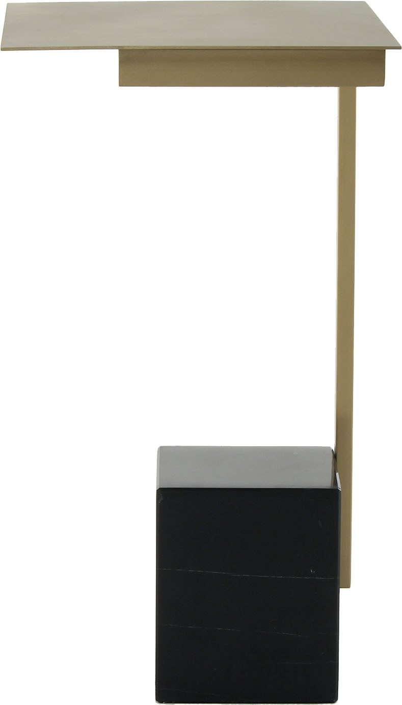 Kayoom Beistelltisch Oscar 225, Passender Marmorfuß in kantigem Design (1-St), Eckiger Marmorfuß, eckige Ablagefläche und Gestell aus Edelstahl