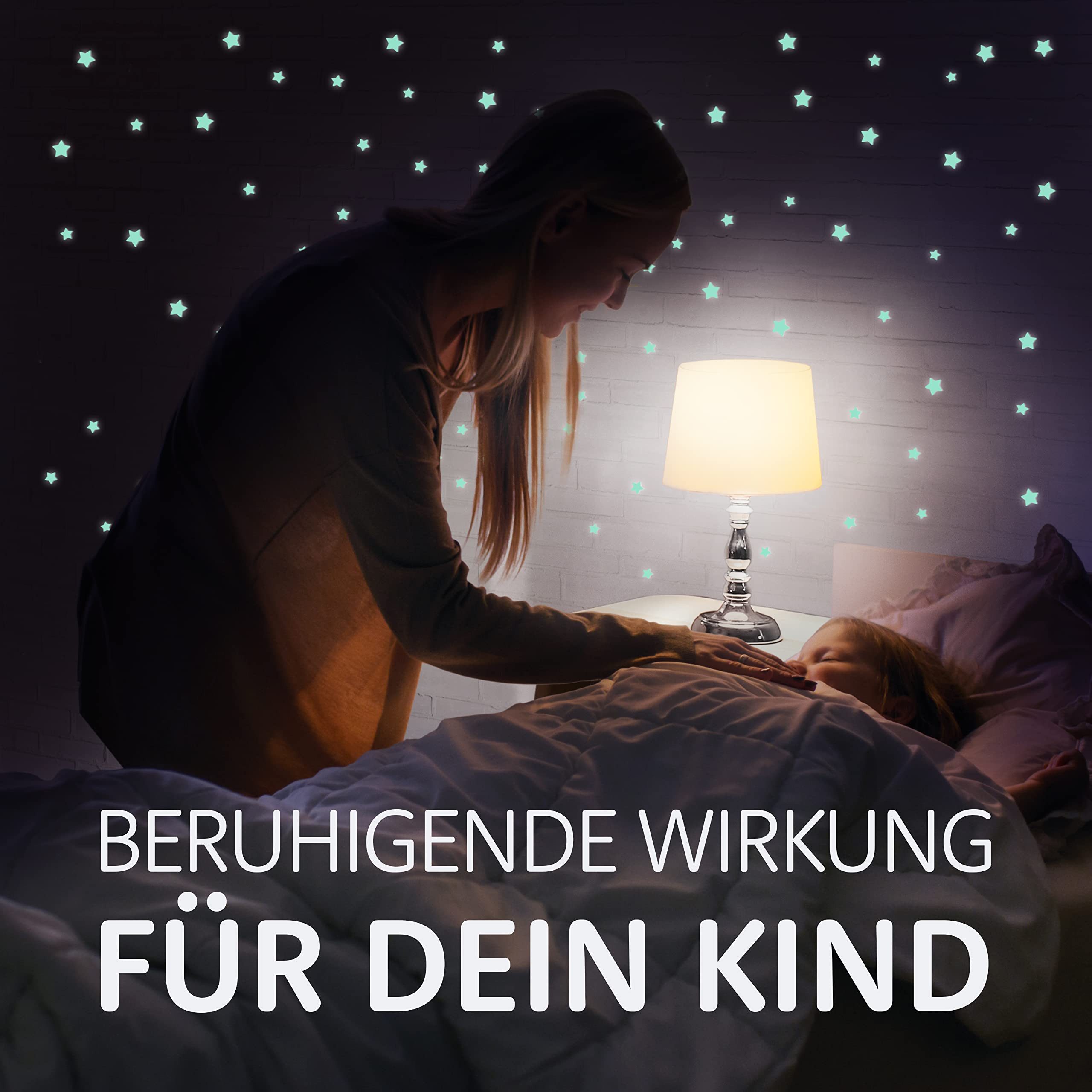 lilimaus Wandsticker Leuchtsterne selbstklebend - Sternenhimmel fürs Kinderzimmer (100 St), laden tagsüber Licht & leuchten nachts sanft - ohne Strom – Bild 4 von 5