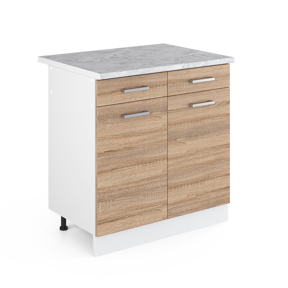 Vicco Unterschrank R-Line, Sonoma/Weiß, 80 cm, günstig online kaufen