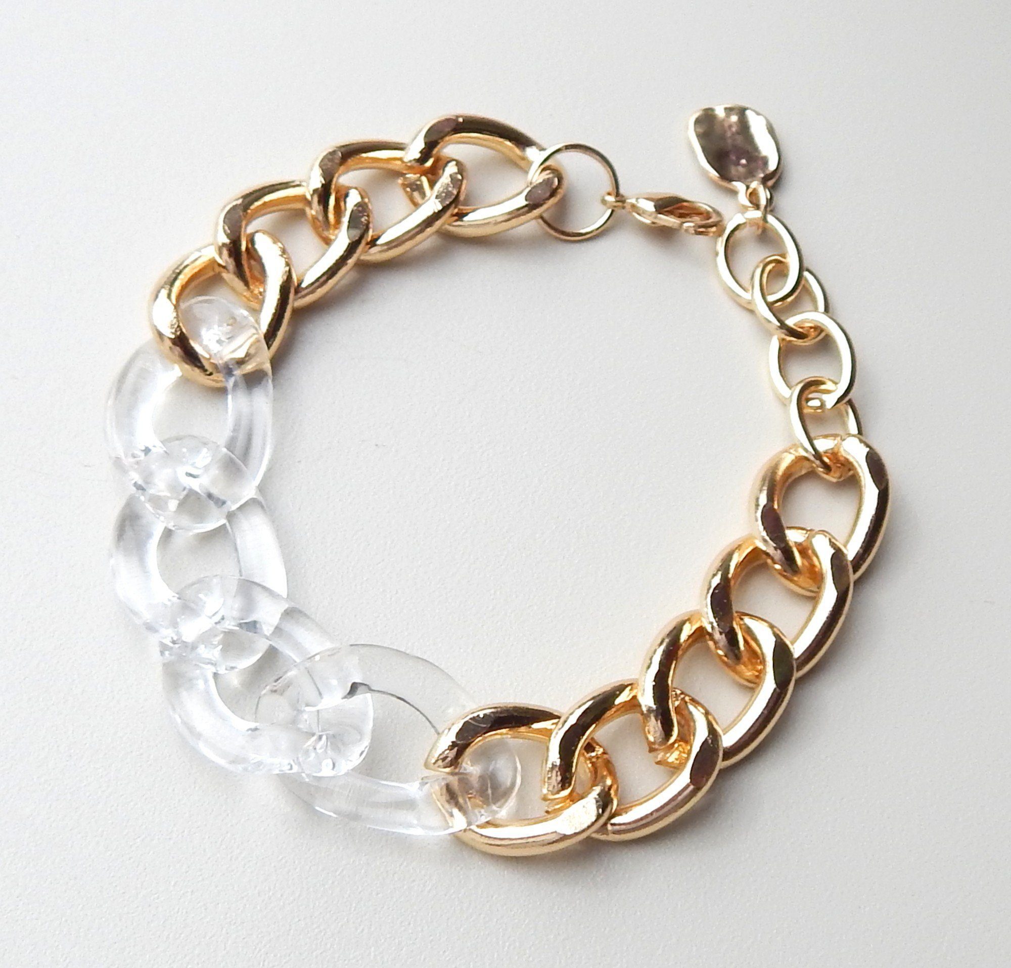 Ella Jonte Gliederarmband, gold transparent Trend Armband max. 20 cm in Geschenkverpackung