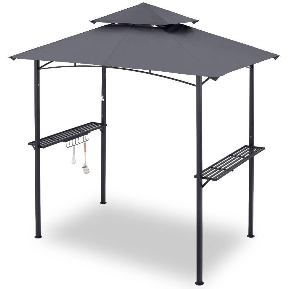 Mucola Grillpavillon Grillüberdachung BBQ Pavillion Grillzelt Faltpavillon Gartenzelt, (Stück, Nein), Doppelschichtdach, Ablage für Teller, Bieröffner