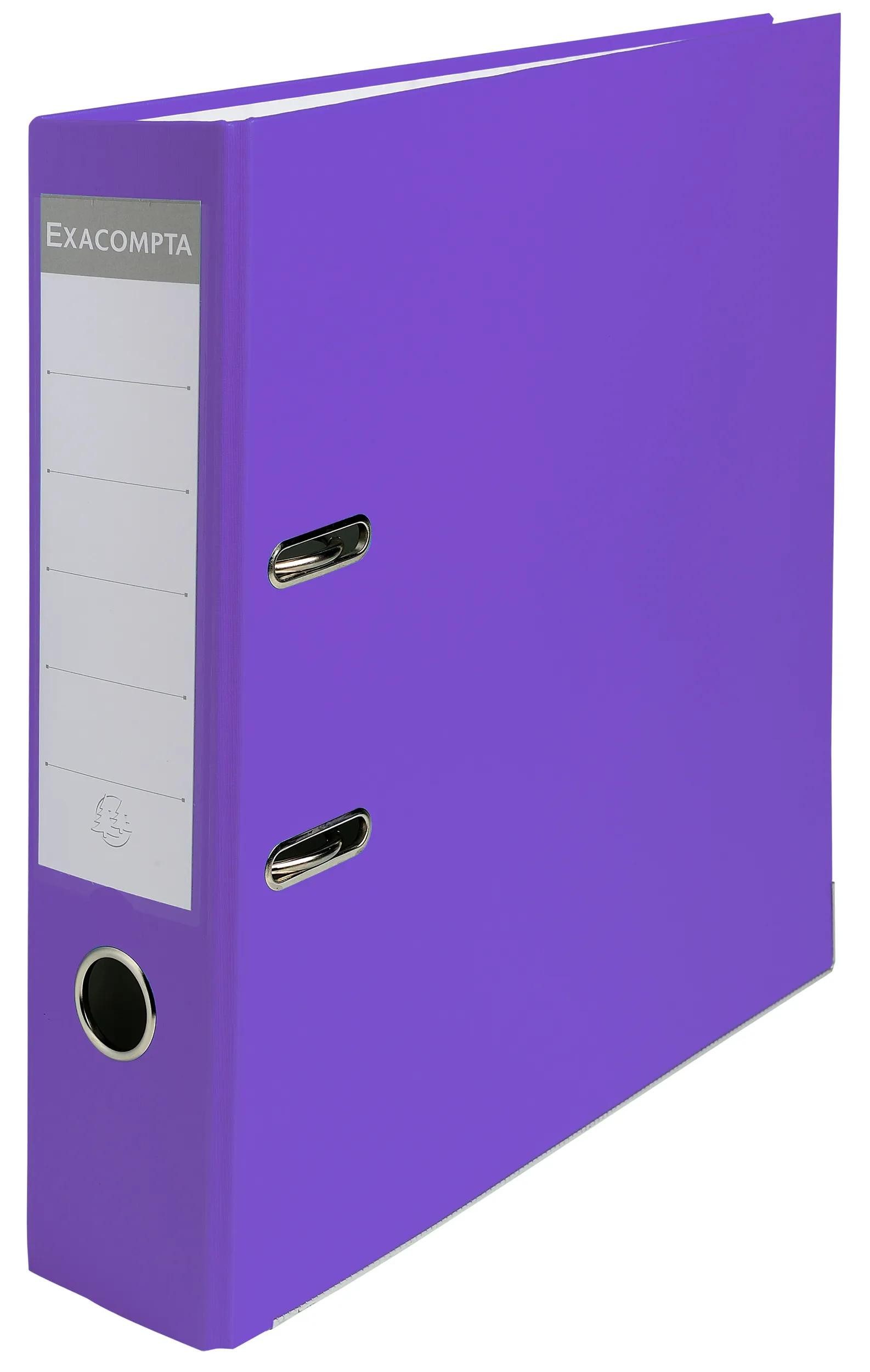 EXACOMPTA Aktenordner 20x Папки з файлами PP + 2 Ringen, Rücken 75mm, 318x284 mm A4, Lila, 918417B, Папки з файлами PP