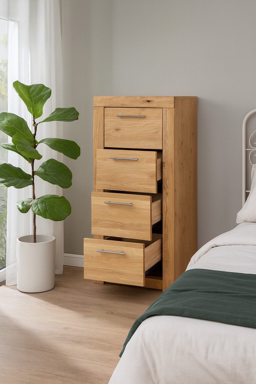 bv-vertrieb Anrichte Sideboard Kommode Schubladenkommode Wildeiche Metallgriffe