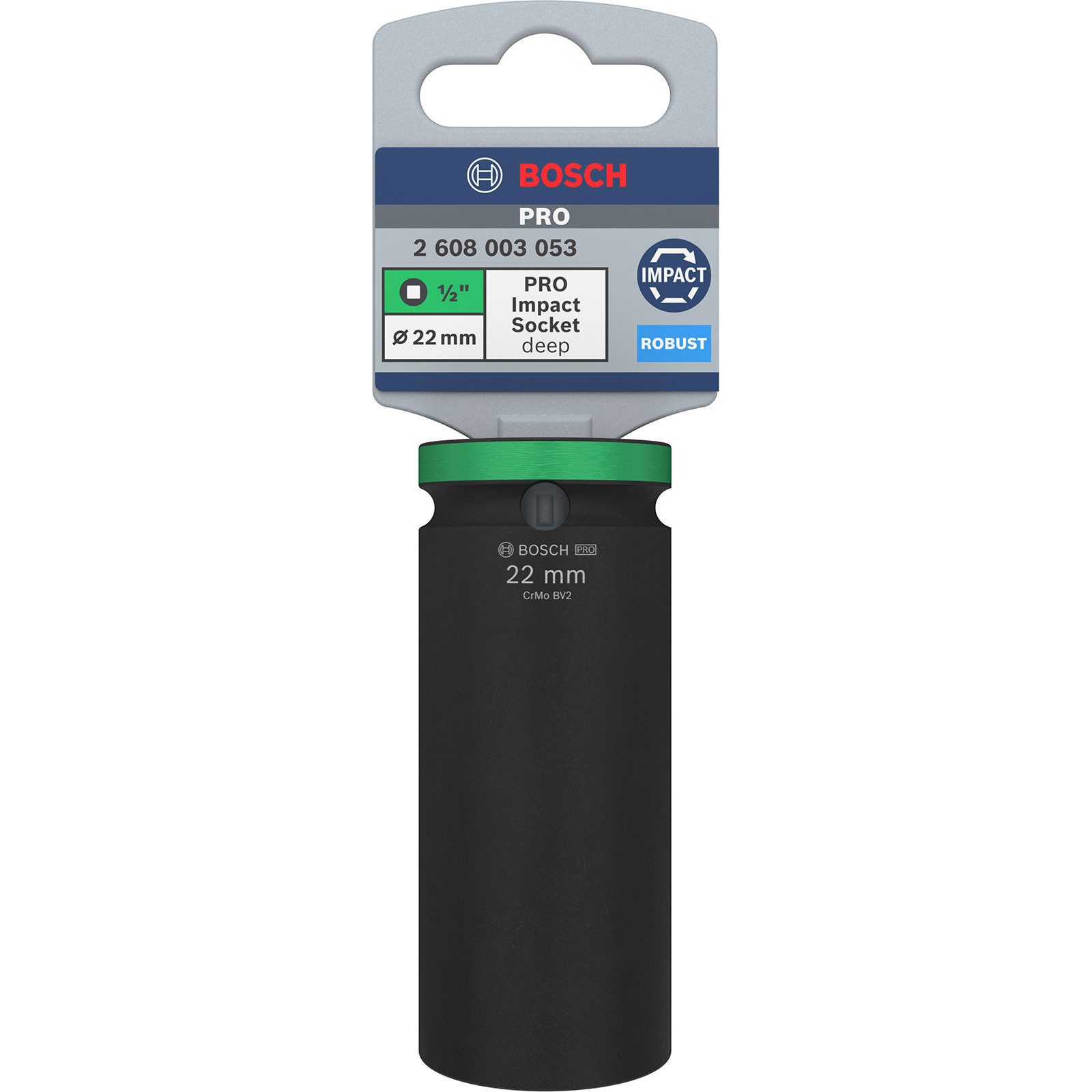 BOSCH Stecknuss Bosch PRO Impact Socket 1/2" 22 mm tief - 2608003053