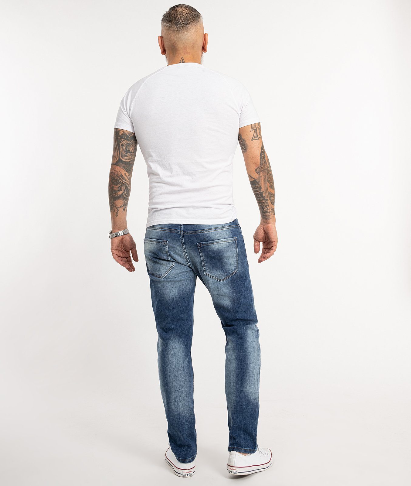Rock Creek Straight-Jeans Herren Jeans Stonewashed Blau RC-2358
