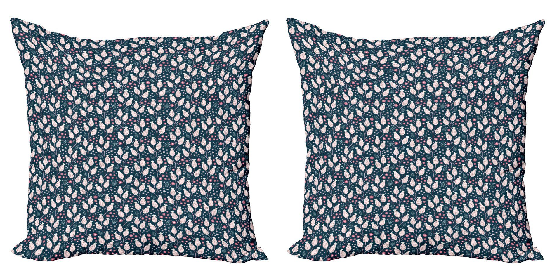 Kissenbezüge Modern Accent Doppelseitiger Digitaldruck, Abakuhaus (2 Blooming Blumen Stück), Dots Petals