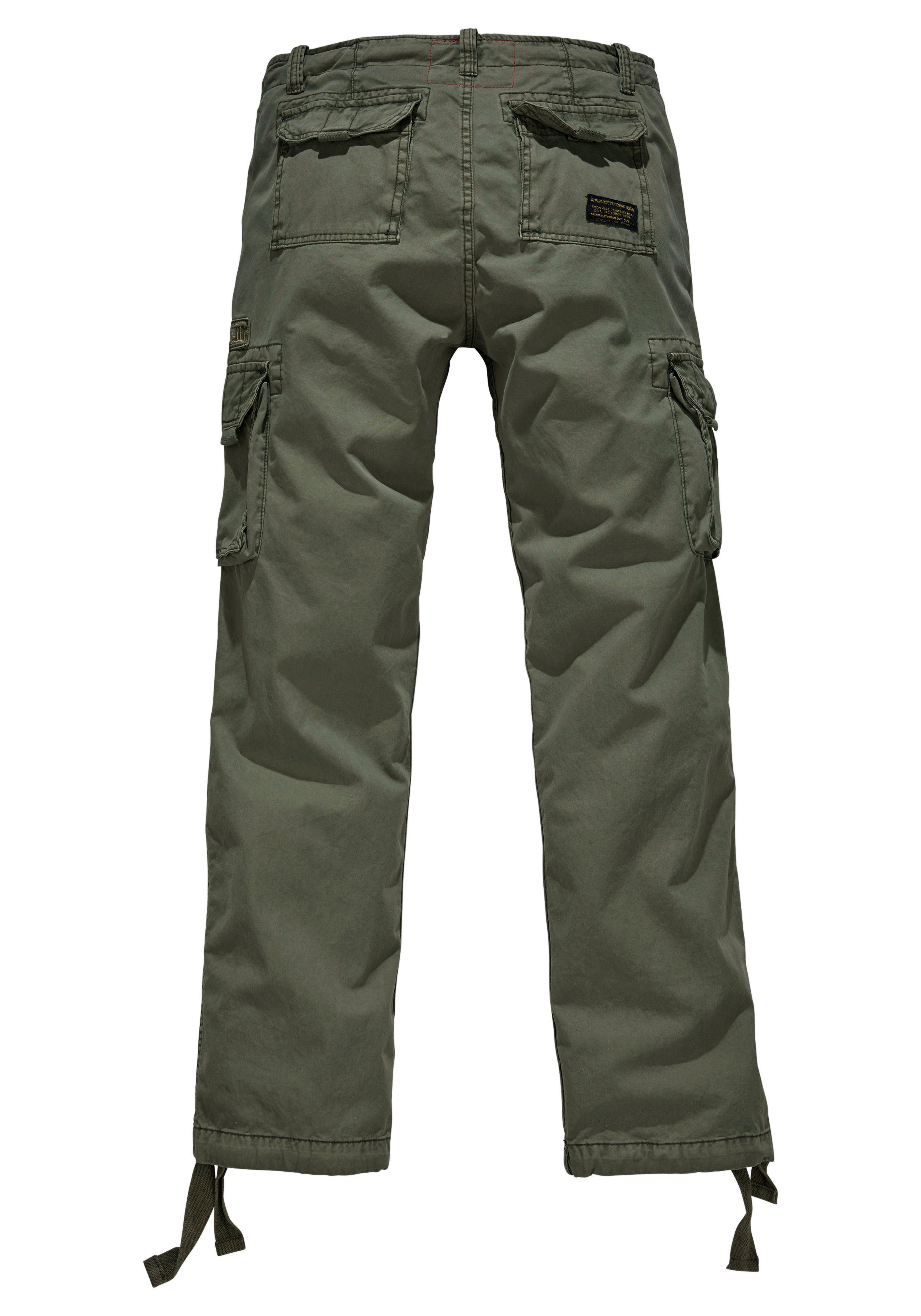 Alpha Industries Cargohose Jet Pant mit seitlichen Cargotaschen und Kordelzug am Beinabschluss
