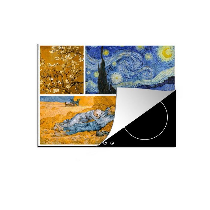 MuchoWow Herdblende-/Abdeckplatte Van Gogh - Collage - Kunst Vinyl (1 tlg) induktionskochfeld Schutz für die küche Ceranfeldabdeckung