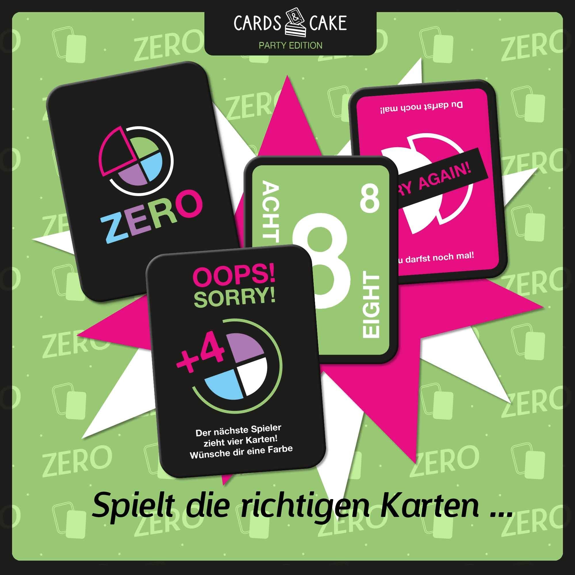 CAKE Spiel, & Fieses CARDS und Familien Gesellschaftsspiele Erwachsene Partyspiel, Zero, für Kartenspiel