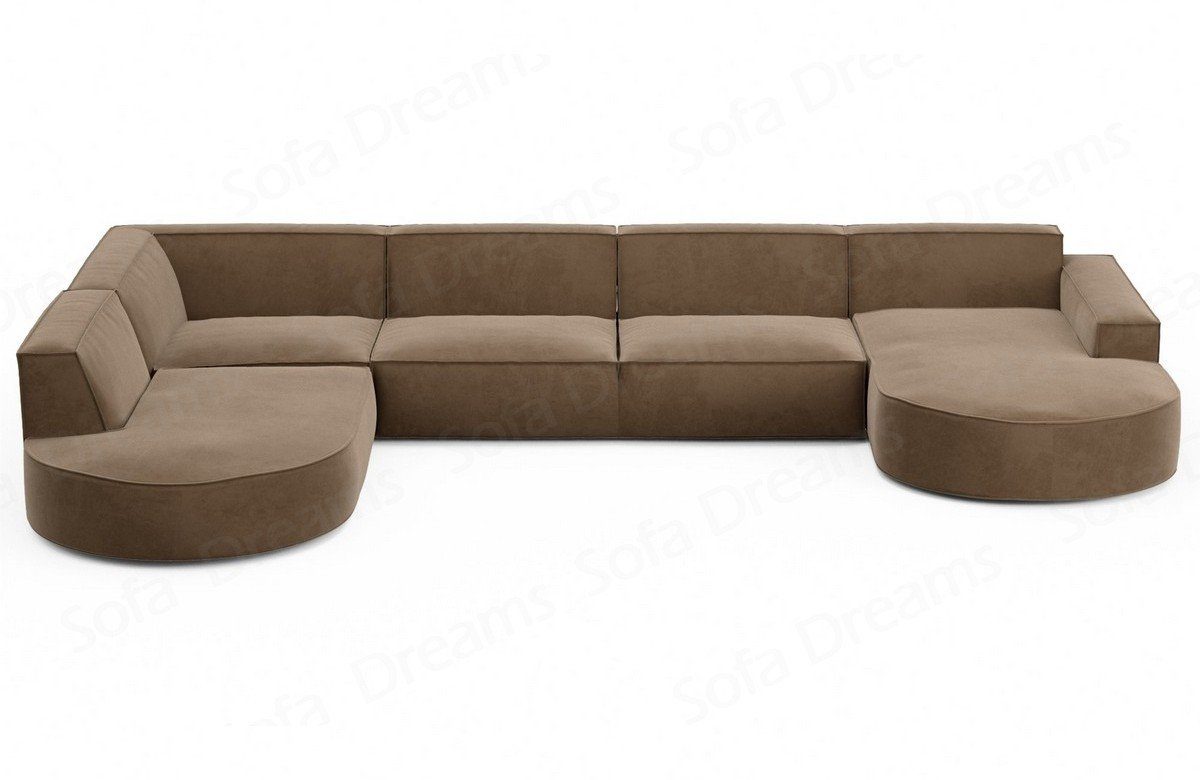 Hellbraun-Mo09 Stoff Stoffsofa Designer Sofa Couch U Wohnlandschaft Alegranza Modern Form Sofa Dreams