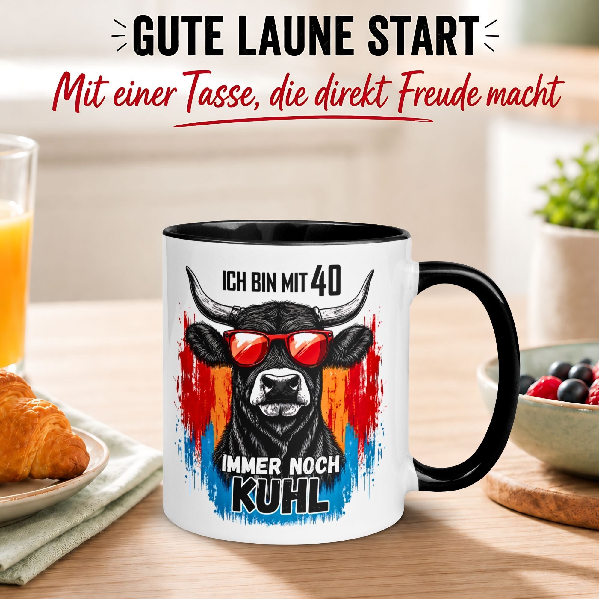 Momentals Tasse 40. Geburtstag Mann Frau – 40 und immer noch Kuhl – Männer Frauen, Gratis Versand · Links-&Rechtshänder · Spülmaschinenfest