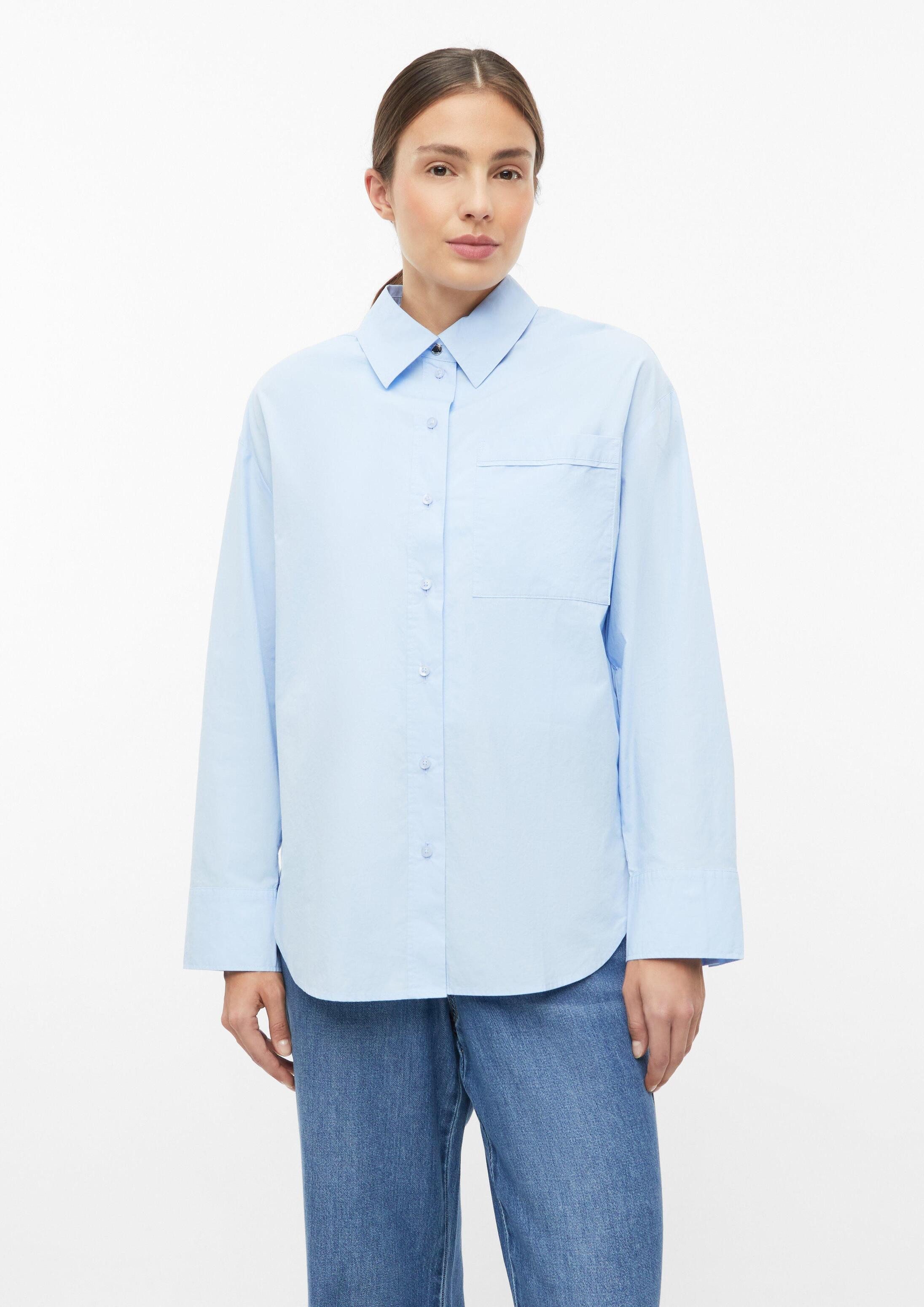 s.Oliver Langarmbluse Bluse Poplin-Bluse mit Brusttasche