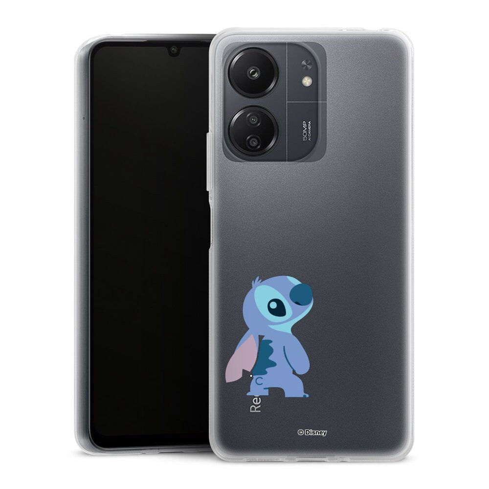 DeinDesign Handyhülle Lilo & Stitch Fanartikel Disney Stitch Smiling, Xiaomi Redmi 13C 4G Silikon Hülle Bumper Case Handy Schutzhülle
