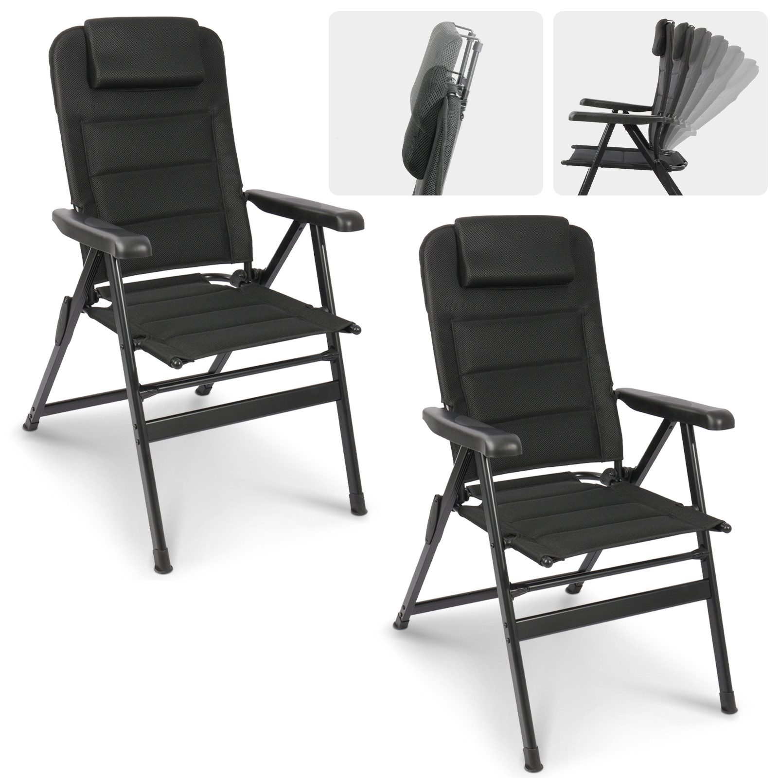 HOMECALL Klappstuhl Hochlehner Campingstuhl Gartenstuhl Gepolstert Faltstuh günstig online kaufen