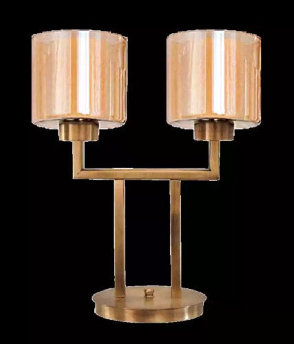 JVmoebel Tischleuchte Modern Tischleuchte Lampe Leuchten Gold Lampen Tisch Glas, Keine Funktionen, Leuchtmittel wechselbar, Made in Europe