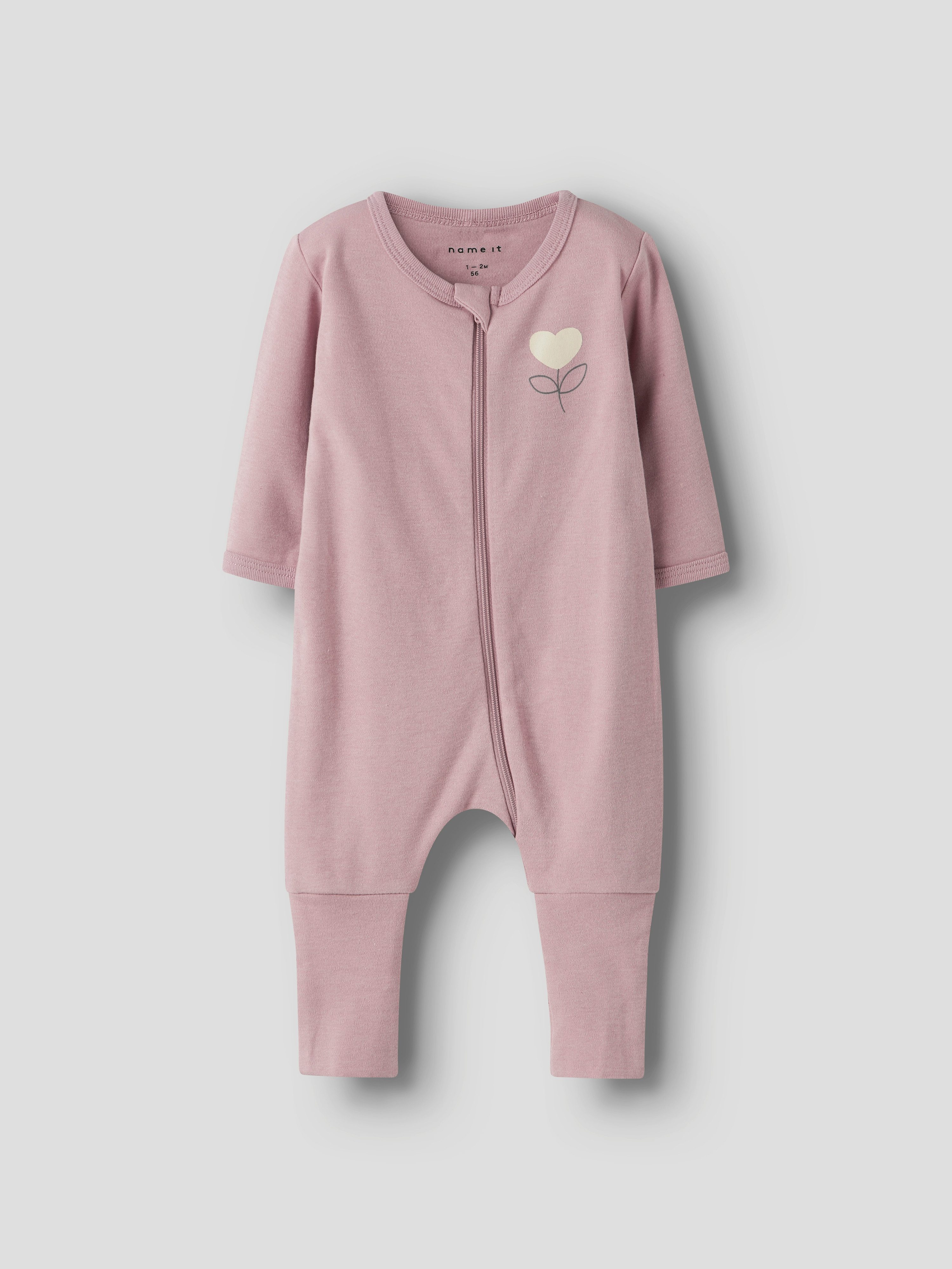 Name It Pyjama NBFNIGHTSUIT 2P ZIP FF HEART NOOS (Packung, 2 tlg)