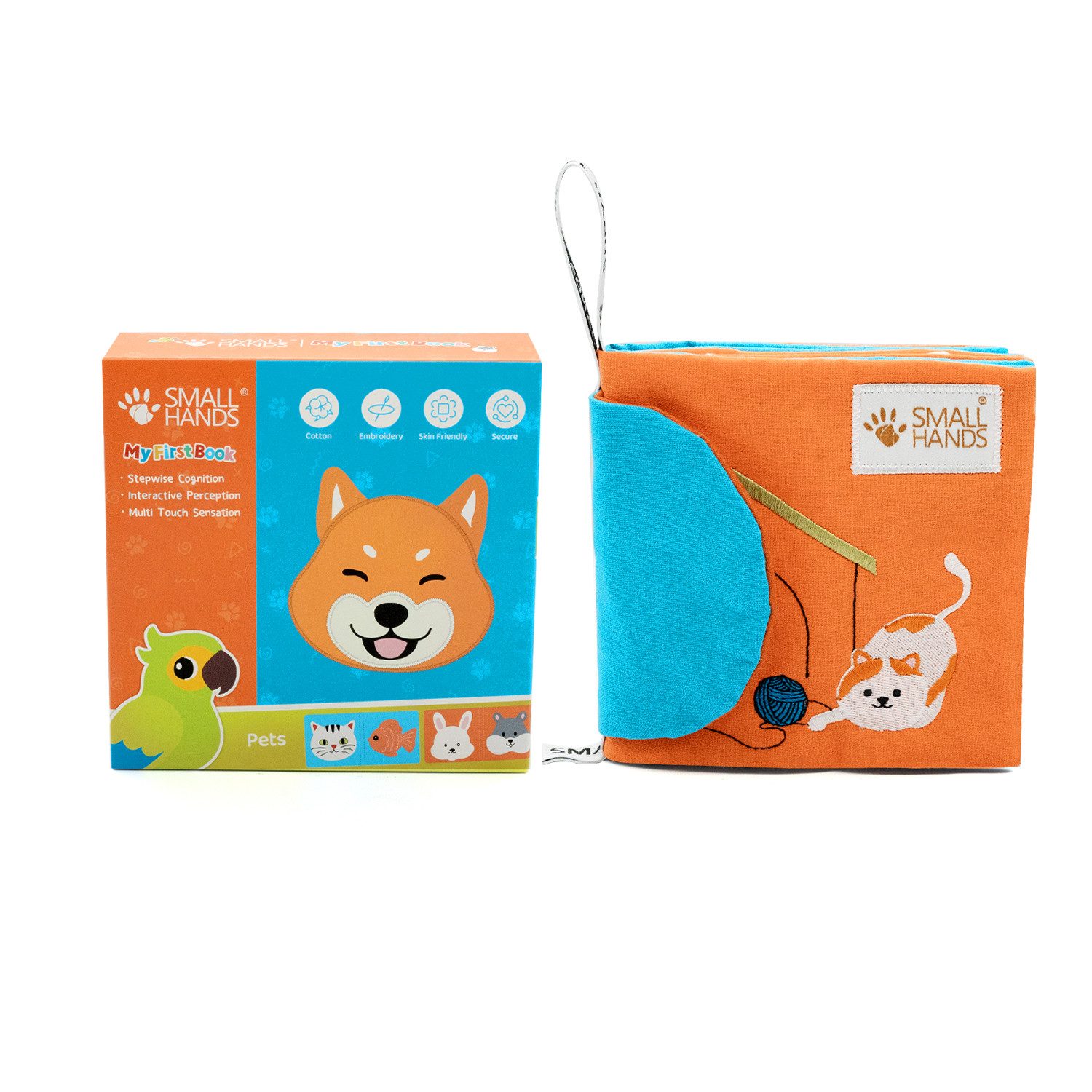 My First Book Stoffbuch Small Hands Haustiere, 0-12 Monate, Fühlbuch