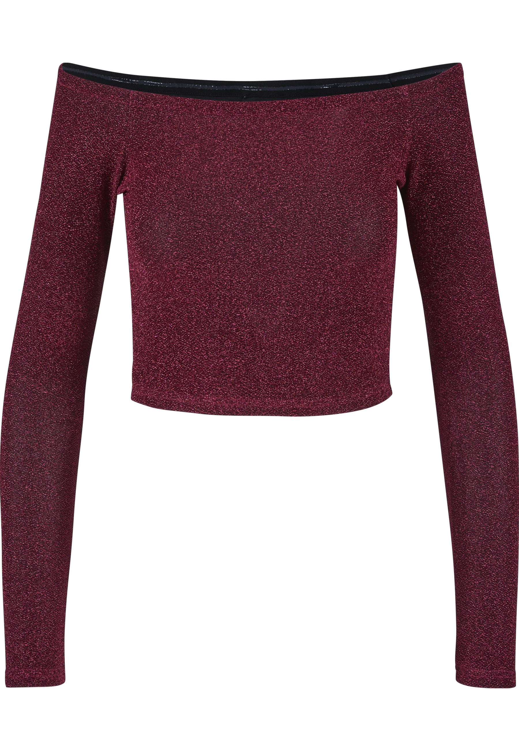 URBAN CLASSICS Longsleeve Urban Classics Damen Ladies Off Shoulder Glitter Longsleeve (1-tlg)