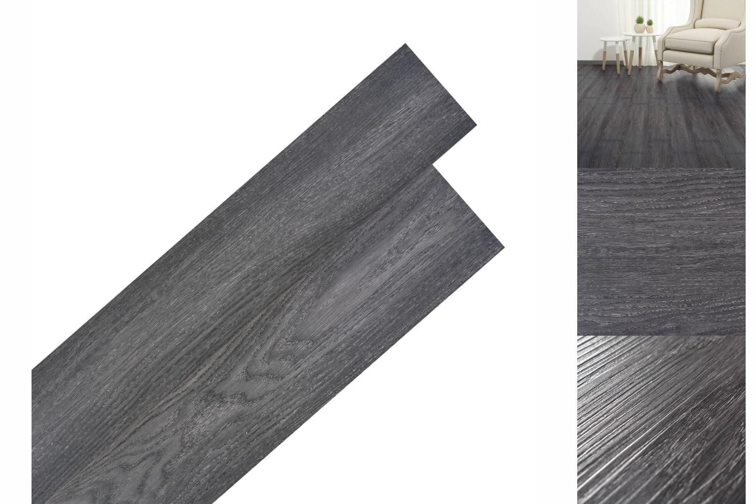 vidaXL Ламинат PVC Ламинат Dielen Selbstklebend 5,21 m² 2 mm Schwarz und Weiß Vinylbo