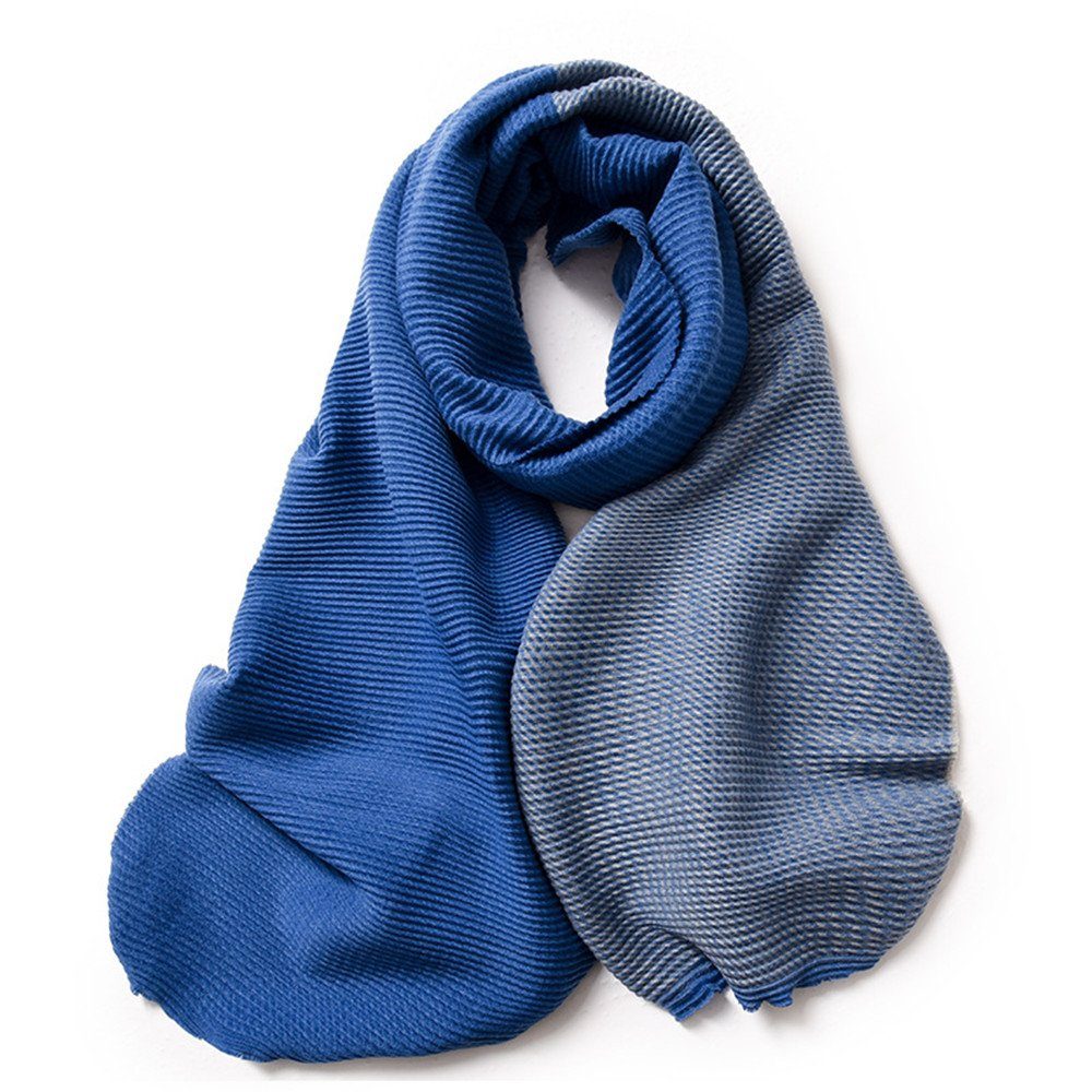 XDeer Modeschal Damen Winter Halstuch Poncho Frauen für verschiedenen Farben blue Linie,Damen Geschenk feine in Schal,XL Qualität, Schal zweiseitige