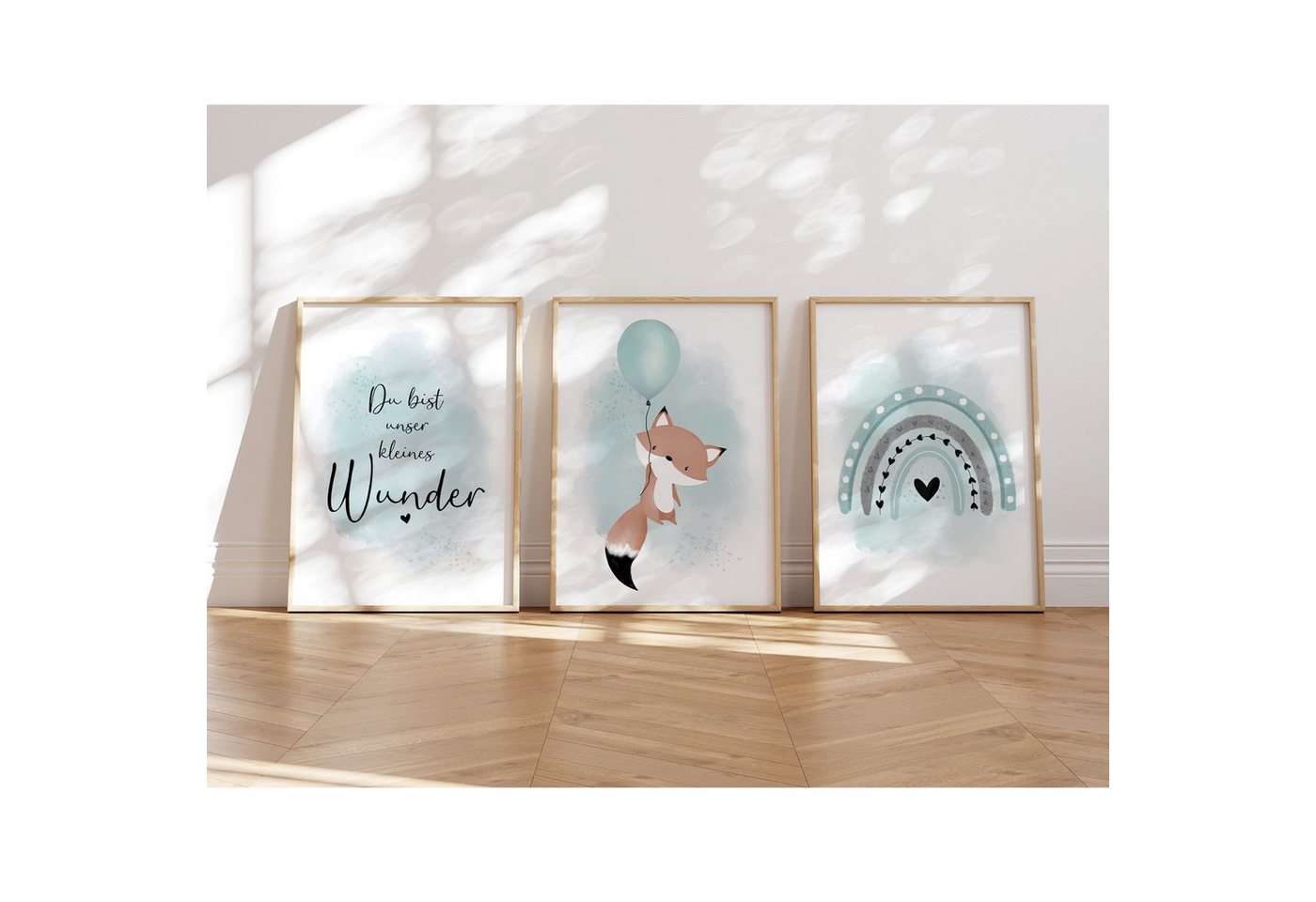 MeinBaby123® Poster Bilder Kinderzimmer, Poster Kinderzimmer Deko, Babyzimmer Deko, Spruch Wandbilder, Boho, Tiere