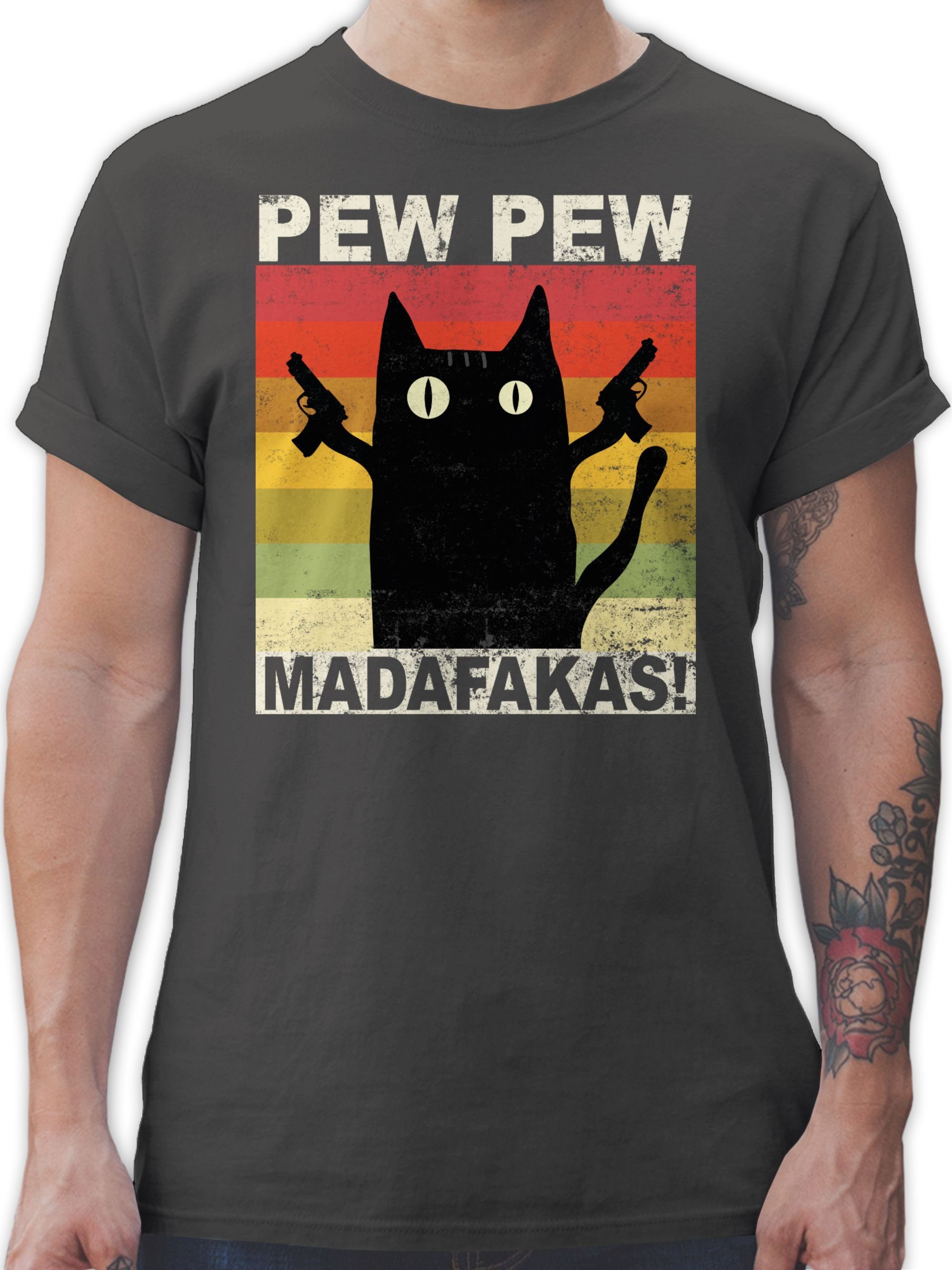 Dunkelgrau 02 Pew Pew T-Shirt Madafakas Statement Shirtracer Sprüche