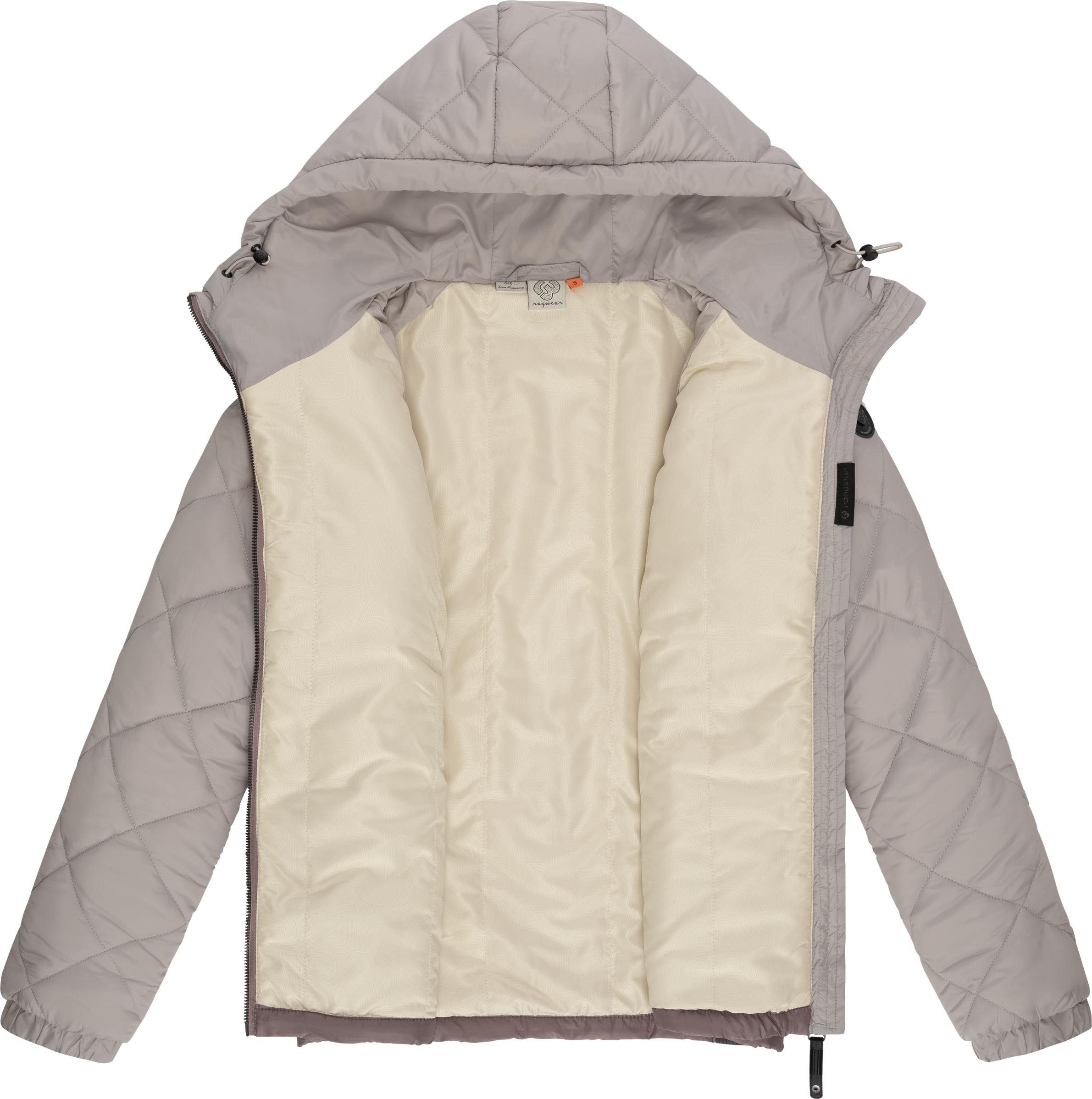 Ragwear Outdoorjacke Leeloo Damen Übergangsjacke aus Teddyfleece mit gesteppten Ärmeln