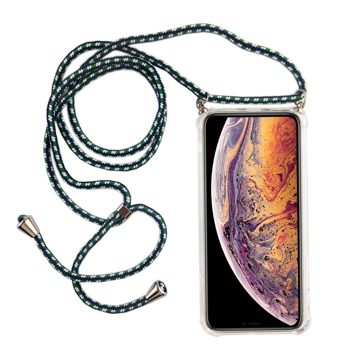 König Design Handyhülle Apple iPhone XR, Apple iPhone XR Handykette Handyhülle Umhängetasche Transparent