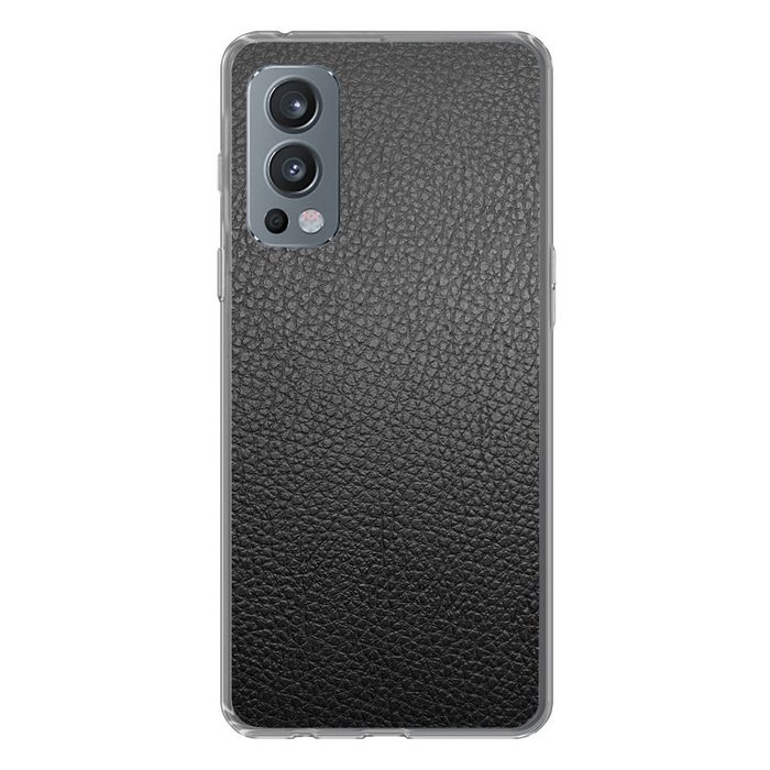 MuchoWow Handyhülle Leder - Lederoptik - Rot - Leicht Phone Case Handyhülle OnePlus Nord 2 Silikon Schutzhülle